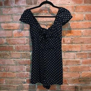 H&M Blue and White Polka Dot Romper